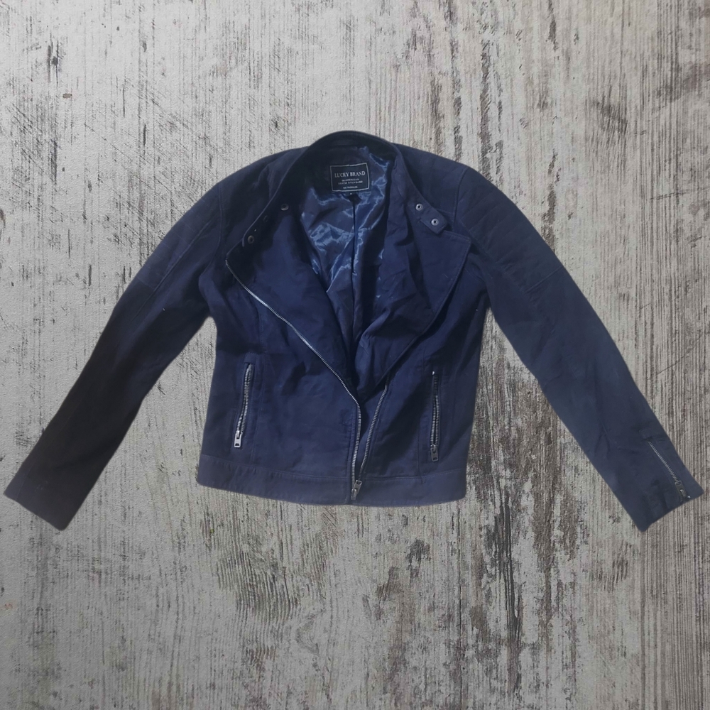 Black Lucky Brand Suede Leather Jacket